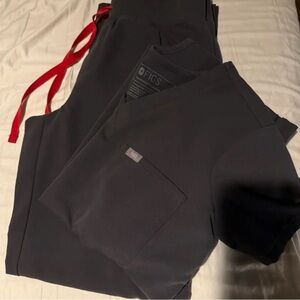 Figs Charcoal Womens Scrub Set size XS